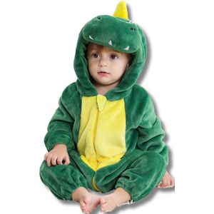 Krokodil Baby Dieren romper Verkleedpak – Peuter CarnavalKostuum – Onesie Kinderen 6 maanden tot 2 jaar – Flanel – Voor Kerstmis, Sinterklaas & Halloween – Jongen & Meisjes - Jumpsuit – Pyjama of Boxpak – Kruippak – Perfect kraamCadeau – Groen