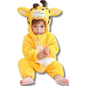 Leeuw BruinBaby Dieren romper Verkleedpak – Peuter CarnavalKostuum – Onesie Kinderen 6 maanden tot 2 jaar – Flanel – Voor Kerstmis, Sinterklaas & Halloween – Jongen & Meisjes - Jumpsuit – Pyjama of Boxpak – Kruippak – Perfect kraamCadeau