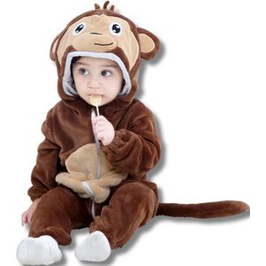 Eekhoorn Baby Dieren romper Verkleedpak – Peuter CarnavalKostuum – Onesie Kinderen 6 maanden tot 2 jaar – Flanel – Voor Kerstmis, Sinterklaas Cadeau – Jongen & Meisjes - Jumpsuit – Pyjama of Boxpak – Kruippak – Perfect kraamCadeau – Bruin
