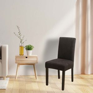 BankhoesDiscounter Knitted Stoelhoes – Eetkamer Stoelhoezen – Zetelhoes - Hoezen voor Eetkamerstoelen - Stoelbeschermers - Stoelhoezen Stretch - Zwart