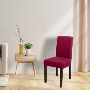 BankhoesDiscounter Knitted Stoelhoes – Eetkamer Stoelhoezen – Zetelhoes - Hoezen voor Eetkamerstoelen - Stoelbeschermers - Stoelhoezen Stretch – Bordeaux Rood