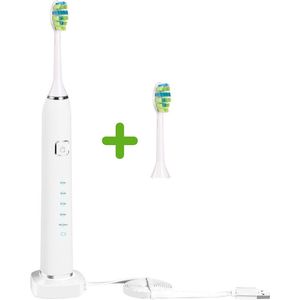 iSonic Oplaadbare Elektrische Tandenborstel + extra Opzetborstels - Ultra Whitening - Witte Tanden - White