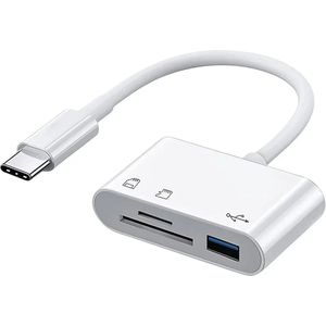 Ibley USB-C 3.1 SD Kaartlezer - Micro SD/SD/TF - USB 3.0 - Wit
