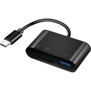 Ibley USB-C 3.1 SD Kaartlezer Zwart - USB 3.0 - Micro SD/SD/TF