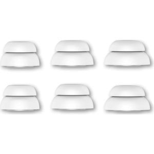 Ibley Siliconen double flange oortips voor Apple AirPods Pro (1e generatie) wit - Siliconen Earplug - Double flange design - S/M/L formaat - 3 paar - 3 maten