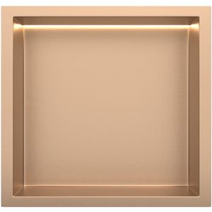 Copper RVS Inbouwnis 30x30x10cm met LED verlichting