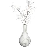 Idea4seasons Bloemenvaas Dazzle - marmer look - Wit/goud - Keramiek - D14 cm x H26 cm - vaas