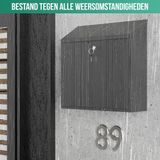 Avalo - Wandbrievenbus - Zwart - RVS - Incl. Montagemateriaal & 2 Sleutels
