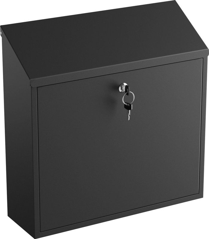 Avalo - Wandbrievenbus - Zwart - RVS - Incl. Montagemateriaal & 2 Sleutels