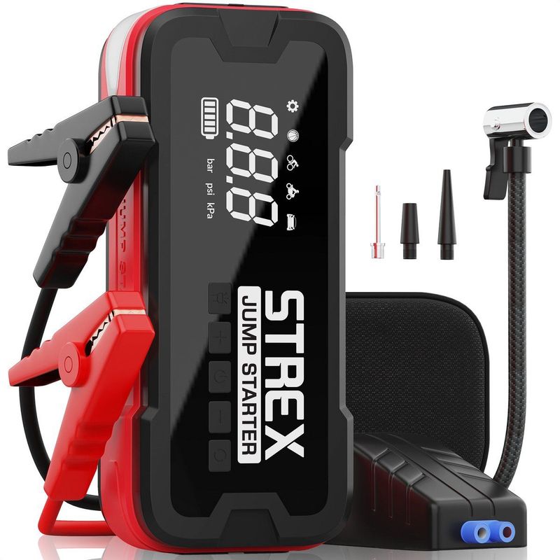 STREX SP313 Jumpstarter - Compressor - 4000A - 24000mAh - Inclusief Opbergtas