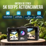 Strex - Action Camera - 5K 50MP - 60FPS - 30M Waterdicht - WiFi - Touchscreen