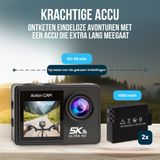 Strex - Action Camera - 5K 50MP - 60FPS - 30M Waterdicht - WiFi - Touchscreen
