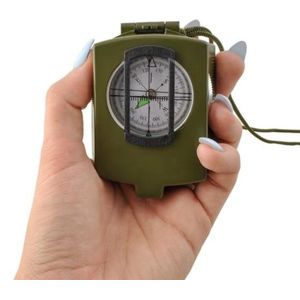 CHPN - Kompas - Legergroen kompas - Survivaltool - Compas - Met koord - Legergroen - Kamperen - Inclusief Handig Opbergzakje - Cadeautje - Outdoor