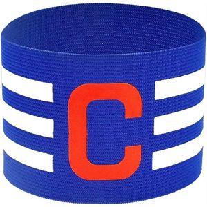 CHPN - Aanvoerdersband - Captainsband - Voor Voetbal - Hockeyaanvoerders - Senior - C-Captain - Teamcaptain - Universeel - Blauw/Wit - Verstelbaar