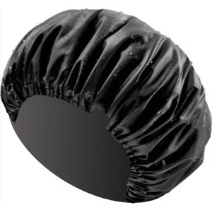 CHPN - Slaapmuts - Zwarte slaapmuts - Zwart - Douche kapje - Satijnen muts - Haarkapje - Haar beschermer - Niet waterafstotend of dicht