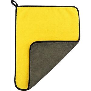 CHPN - Microvezel doek - Microvezel Autodoek - Autopoetsdoek - Schoonmaakdoek voor Auto - Microvezel doek - Droogdoek - 30/40 cm - Grijs/Geel