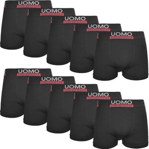 Uomo 10-Pack Heren Boxershorts - Naadloos - Uni Black - Zwart