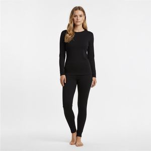 Wollen Thermo Ondergoed Set - Zwart - Merino Wol - Ademend