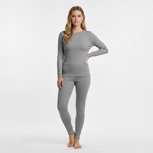 Wollen Thermo Ondergoed Set - Merino Wol - Grijs - Ademend