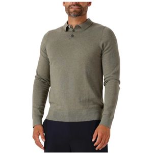 Saint Steve slim polo fijn gebreid groen