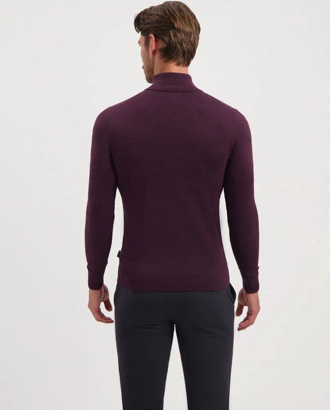 Saint Steve - CAS 19480 - Gebreide Trui - Plum Melange - 100% Katoen