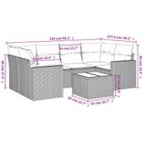 Vidaxl - 7-tlg. Garten-Sofagarnitur mit Kissen Beige Poly Rattan