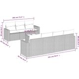 Vidaxl - 8-tlg. Garten-Sofagarnitur mit Kissen Beige Poly Rattan