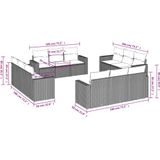 vidaXL - 12-delige - Loungeset - met - kussens - poly - rattan - bruin