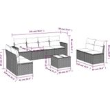 vidaXL - 9-delige - Loungeset - met - kussens - poly - rattan - beige