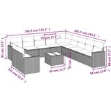 Vidaxl - 12-tlg. Garten-Sofagarnitur mit Kissen Beige Poly Rattan