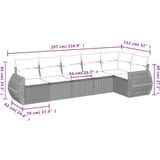 Vidaxl - 6-tlg. Garten-Sofagarnitur mit Kissen Beige Poly Rattan