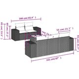 vidaXL - 6-delige - Loungeset - met - kussens - poly - rattan - zwart