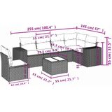 Vidaxl - 7-tlg. Garten-Sofagarnitur mit Kissen Beige Poly Rattan
