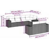 vidaXL - 7-delige - Loungeset - met - kussens - poly - rattan - bruin