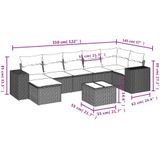 vidaXL - 8-delige - Loungeset - met - kussens - poly - rattan - grijs