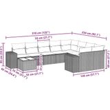 vidaXL - 10-delige - Loungeset - met - kussens - poly - rattan - zwart