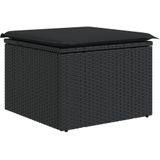 vidaXL - 7-delige - Loungeset - met - kussens - poly - rattan - zwart