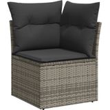 vidaXL 13-delige Loungeset met kussens poly rattan grijs
