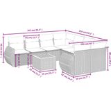 vidaXL - 9-delige - Loungeset - met - kussens - poly - rattan - zwart