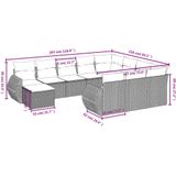 vidaXL - 11-delige - Loungeset - met - kussens - poly - rattan - grijs