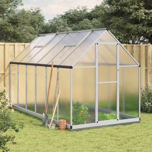 Vidaxl - Gewächshaus mit Fundamentrahmen Silber 334x169x202cm Aluminimum