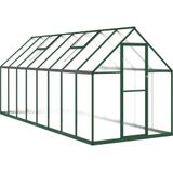 Vidaxl - Gewächshaus mit Fundamentrahmen Grün 445x169x195 cm Aluminimum