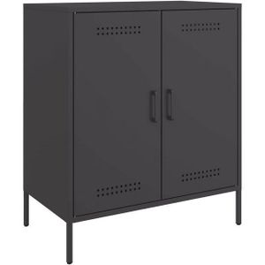 vidaXL - Dressoir - Zwart - Staal - 4 Vakken