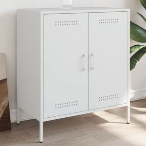 vidaXL - Dressoir - Wit - Staal - 4 Vakken