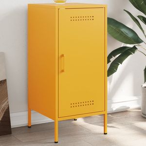 vidaXL - Dressoir - Mosterdgeel - Staal - 36x39x79 cm