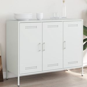 vidaXL - Dressoir - Wit - Staal - 100,5x39x79 cm