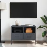 vidaXL Tv-meubel 68x39x50,5 cm staal antracietkleurig