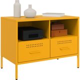 vidaXL - Tv-meubelx39x50,5 - cm - staal - mosterdgeel