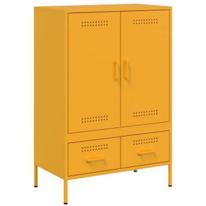 vidaXL Hoge kast 68x39x101,5 cm staal mosterdgeel
