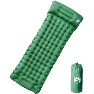 vidaXL - Kampeermatras - met - kussen - zelfopblazend - 1-persoons - groen